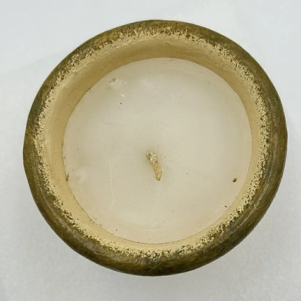 Unbranded Stoneware Candle Painted Fruit Design Unscented 3